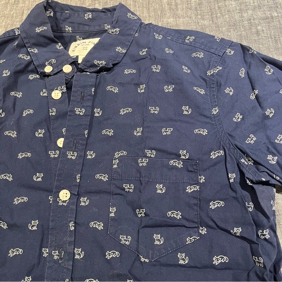 Kirrin Finch cat print short sleeved button up - Picture 2 of 2